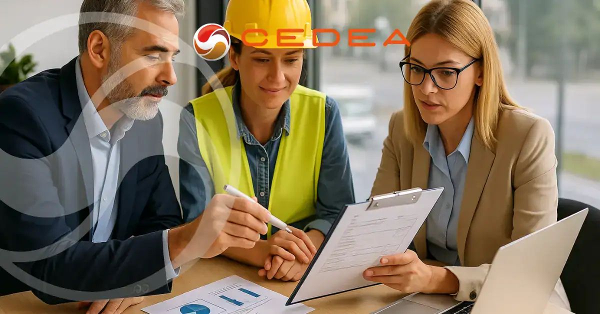 Esperto CEDEA mentre offre una consulenza in sicurezza sul lavoro